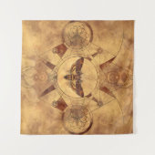 Death-head Hawkth Sacred Geometry Digital Art Wandkleed (Voorkant (horizontaal))