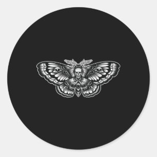 Death Head Moth Tattoo Art-geïnspireerd Symbolisch Ronde Sticker