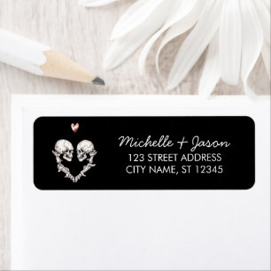 Death Lovers Skeleton Wedding Retouradres Etiket
