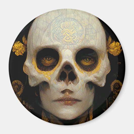 Death Mask Fantasy Sci-Fi Art Magneet (Voorkant)