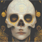 Death Mask Fantasy Sci-Fi Art Sticker (Voorkant)