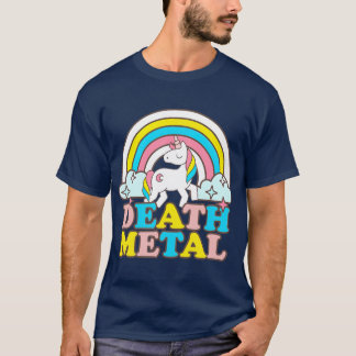 Death Metal Funny Rainbow Unicorn Novelty T-shirt