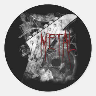 Death Metal-gitaar Ronde Sticker