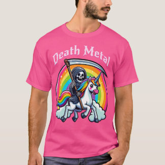 Death Metal Grim Reaper Rijden op een Eenhoorn T-shirt