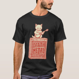 Death Metal Kat Grappige Kitten Versterker Heavy B T-shirt