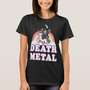 Death Metal Rainbow Grappig Grim Reaper Eenhoorns T-shirt