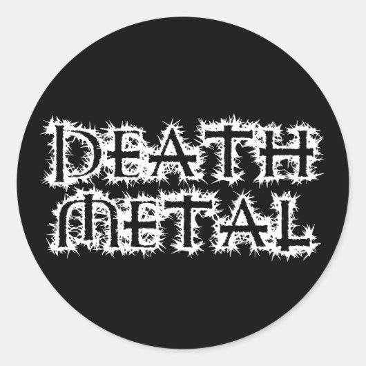 Death Metal Ronde Sticker (Voorkant)