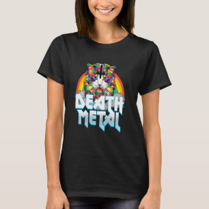 Death Metal Schattig Katje Regenboog Ondersteboven T-shirt