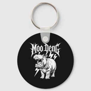 Death Metal Schattige Baby Hippo Moo Deng Hippopot Sleutelhanger