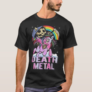 Death Metal Unicorn Reaper regenboog T-shirt