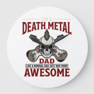 Death Metal Vader Schedel Gitaar Vintage Shirt Ont Grote Klok