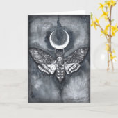 Death Moth Blank Wenskaart Crescent Moon Kaart (Gele Bloem)
