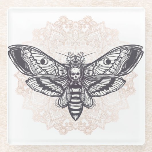Death Moth Glazen Onderzetter (Voorkant)