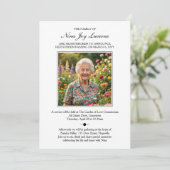 Death Notice and Funeral Invitation with Photo (Debout devant)