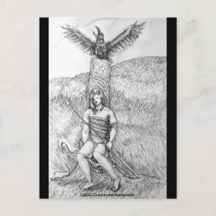 Death of Cu Chulainn, Postcard. Briefkaart