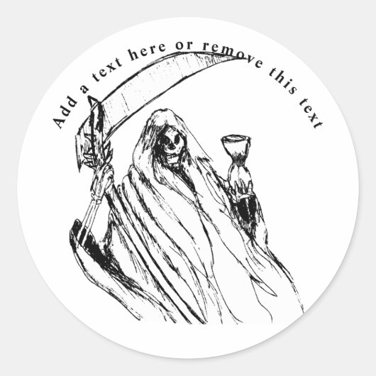 Death Reaper schets Ronde Sticker (Voorkant)
