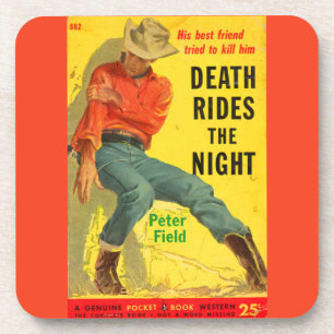 Death Rides de Night westerne boekomslag Drankjes Onderzetter