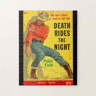 Death Rides de Night westerne boekomslag Legpuzzel
