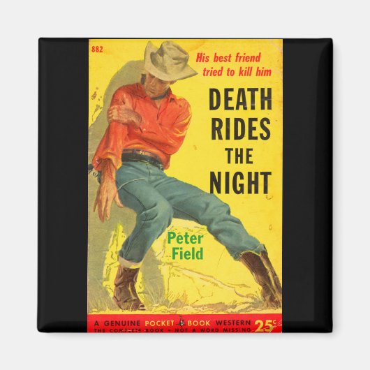 Death Rides de Night westerne boekomslag Magneet (Voorkant)