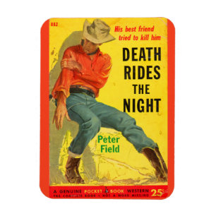 Death Rides de Night westerne boekomslag Magneet