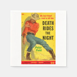Death Rides de Night westerne boekomslag Servetten