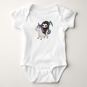Death Riding Unicorn Funny Unicorns Rainbow Romper