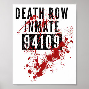 Death Row Inmate 94109 Bloody Costume for Hhalwee Poster