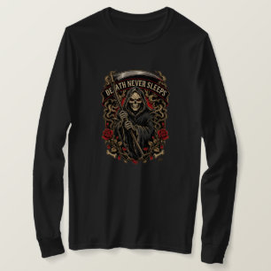 Death Slaapt Nooit Lange Mouwen T-shirt