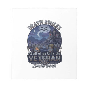 Death Smiles Veteraan Halloween Geest Kerkhof Hau Notitieblok
