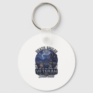 Death Smiles Veteraan Halloween Geest Kerkhof Huis Sleutelhanger