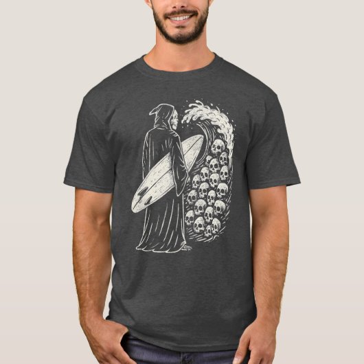 Death Surfer Skulls Dark Wave T-shirt (Voorkant)