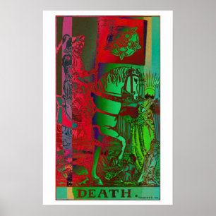 Death Tarot Kaart Psychedelic Poster