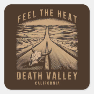 Death Valley Californië voelt de hitte Vierkante Sticker