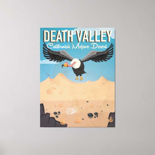 Death Valley Cartoon vintage-poster Canvas Afdruk (Voorkant)