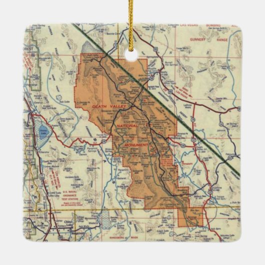 Death Valley  Map Keramisch Ornament (Achterkant)