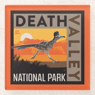 Death Valley Nationaal Park   Roadrunner Glazen Onderzetter
