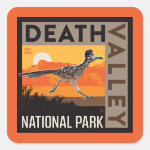 Death Valley Nationaal Park Roadrunner Vierkante Sticker