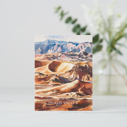 Death Valley National Park Waterverf Schilderen Briefkaart (Staand voorkant)