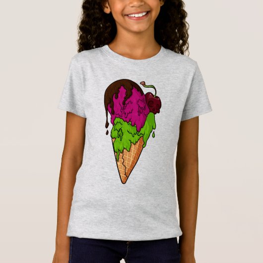 Deathly Sweet Berry Skull Ice Cream T-shirt (Voorkant)
