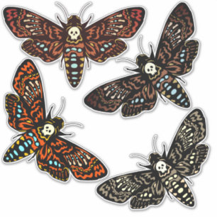Death's Head Hawkmoth Skull Thorax 4 Variaties Sticker