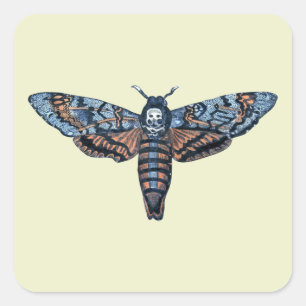 Death's Head Moth, ook bekend als Sphinx atropo mo Vierkante Sticker