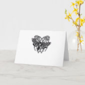 Deathshead Moth Classic - Skeleton Hand Heart Kaart (Gele Bloem)