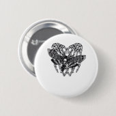 Deathshead Moth Classic - Skeleton Hand Heart Ronde Button 5,7 Cm (Voorkant /achterkant)