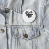 Deathshead Moth Classic - Skeleton Hand Heart Ronde Button 5,7 Cm (In situ)