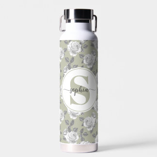 D'eau 22 oz.Rose Jardin Monogramme Sage Green Bouteille