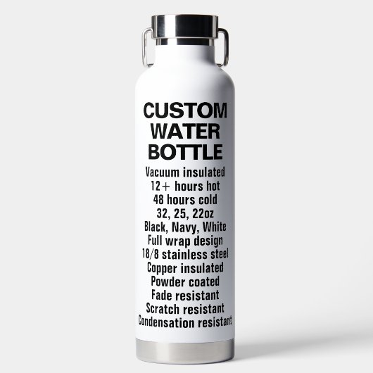 D'eau Acier isolé et bouteille de cuivre 32oz BLANC (Avant)