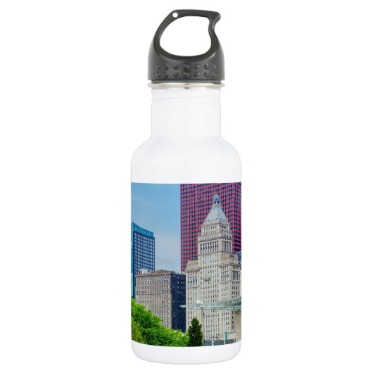 D'eau Bâtiments À Chicago Bouteille En Acier Inoxydable (Devant)