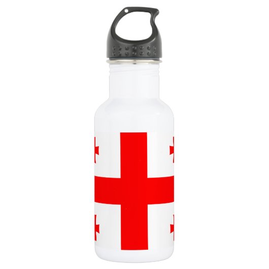 D'eau Bouteille avec drapeau de Géorgie (Devant)