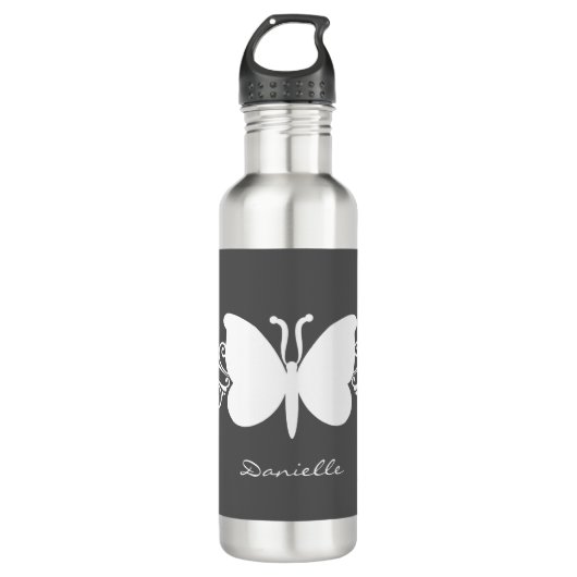 D'eau Bouteille de papillon Liberty Bottle, Gris (Devant)