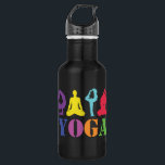 D'eau Bouteille de yoga noir<br><div class="desc">Restez hydraté pendant votre exercice de yoga avec cette bouteille de design de yoga noir! Namaste!</div>